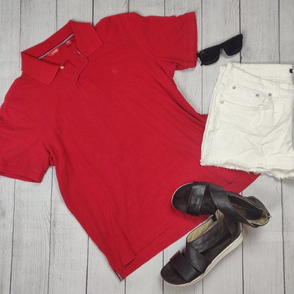 Izod Women's Polo TShirt Red Large - Picture 1 of 9